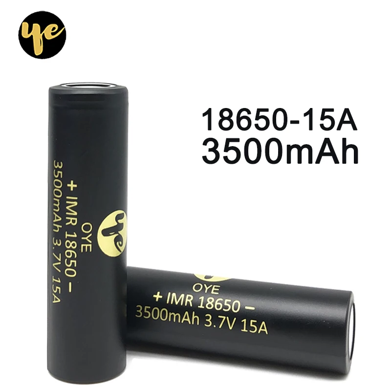 

2019 New 18650 Li-ion Rechargeable Battery 3500mAh 15A Lithium Battery High Drain For Flashinglight Vaping 3.7V 18650 battery