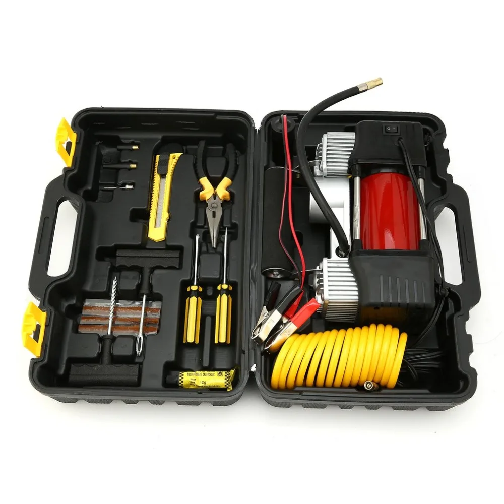 

12V 150 PSI Emergency Heavy Duty Car Van 4x4 Tyre Air Compressor Kit Inflator Pump for Cars SUV Trucks with Dual Cylinder