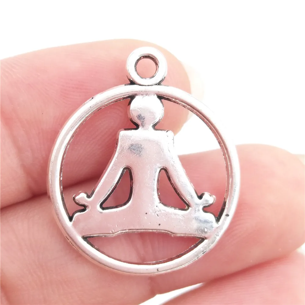 BULK 30 Zinc Alloy Yoga Meditation Charms Antique Bronze Plated Om Ohm