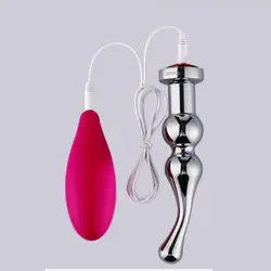 10 Скорость Металл Anal Plug Вибратор анус Бусины стимулятор в Игры для взрослых Фетиш Секс-игрушки для Для женщин
