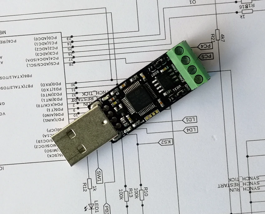Canable AZSMZ USB для CAN шины конвертер адаптер canbus последовательный порт 232 XP/WIN7/WIN8/WIN10