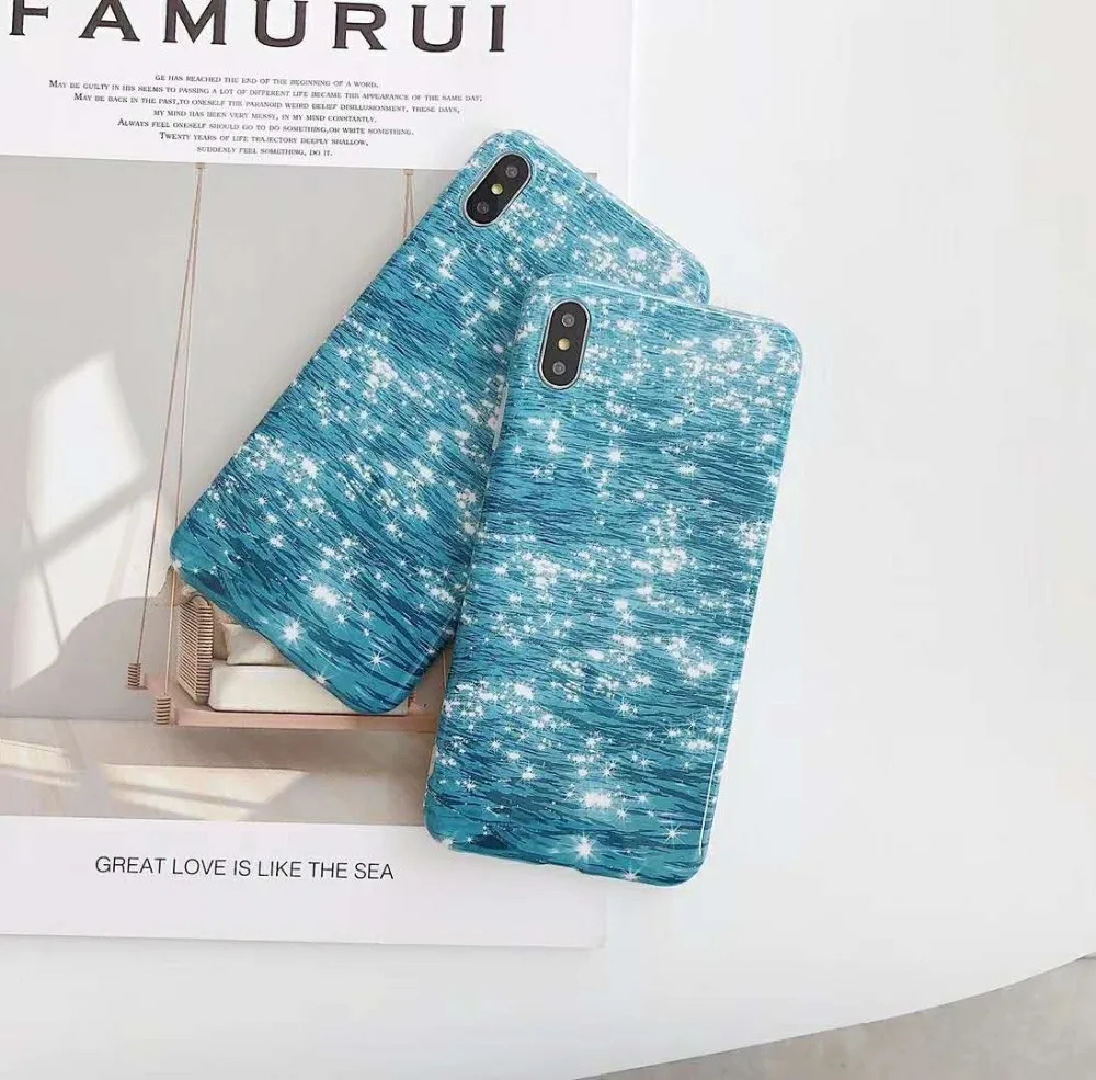 

Blue Water Ripple Case For iPhone X XS Silicone Case for iPhone 6 6S 7 8 Plus Fashion Back Cover