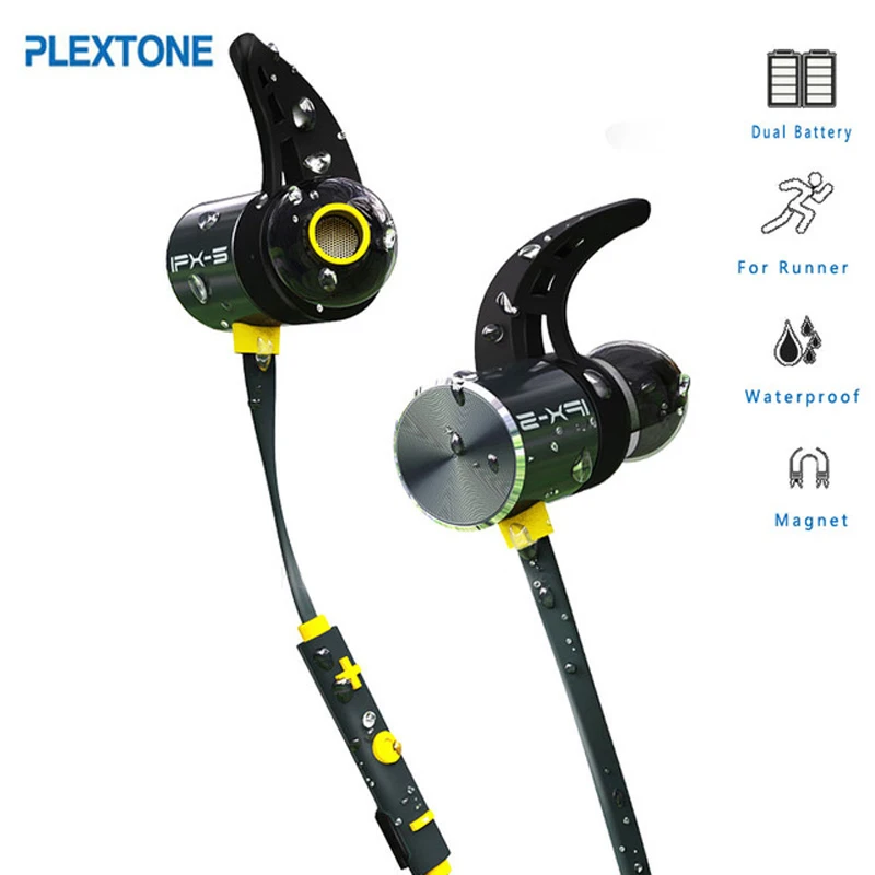 Beste Dual Batterij Meer Leven Bx343 Draadloze Bluetooth Headset Opvouwbare hoofdtelefoon Stereo Audio IPX5 Water Oortelefoon Oreillette Met Mic