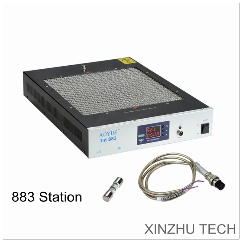 AOYUE INT883 IR 예열 리플로우 스테이션(668 PCB 홀더 포함) - IC SMD 수리 납땜용 디지털 디스플레이 가열판
