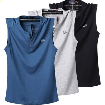 

plus size L-2xl 3xl 4xl 5XL 6XL summer men tops tees large size cotton vest solid casual short-sleeve t-shirt Tops V-neck tees