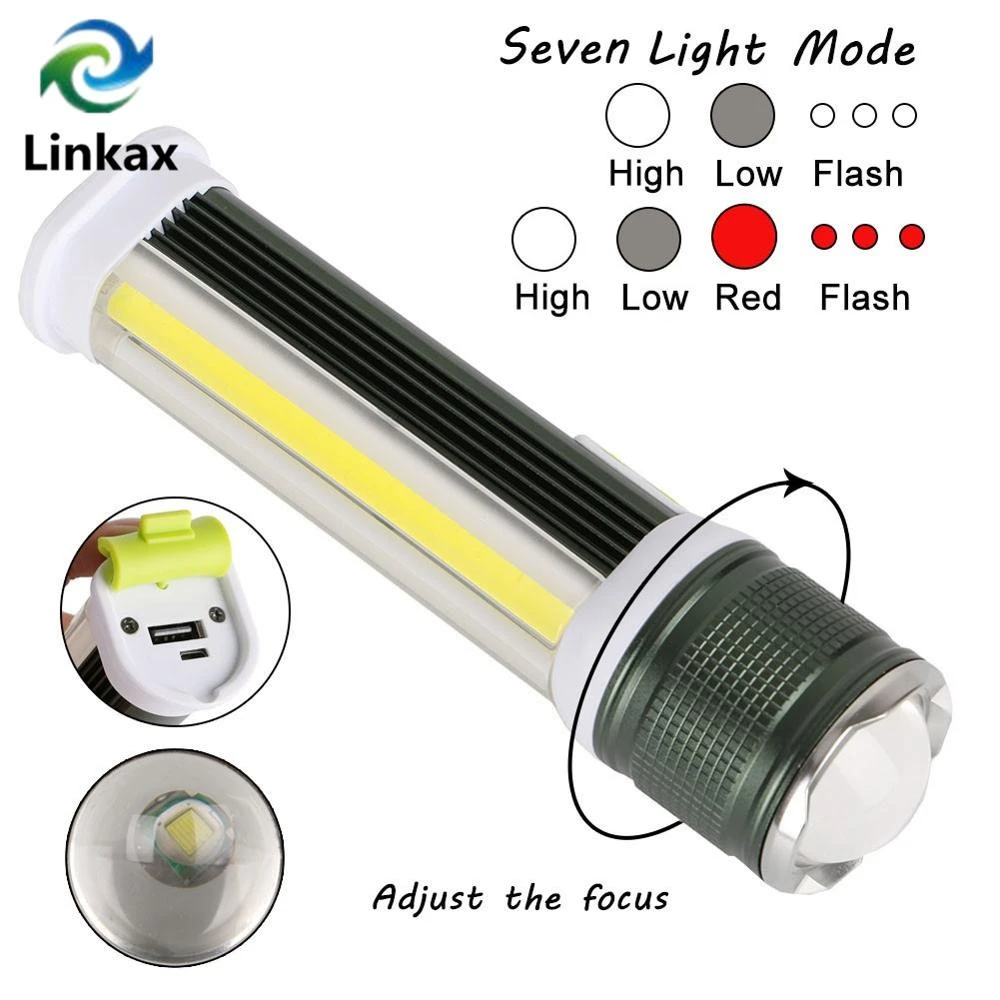 Battery+Charger Details about   990000LM Zoom COB LED 7Modes Flashlight Rechargeable USB Torch 