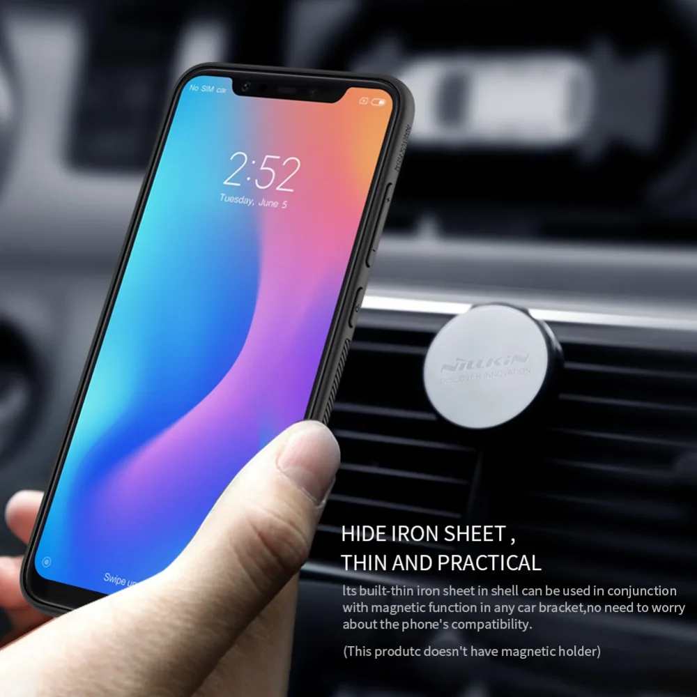 Для xiaomi mi 8 Nillkin синтетическая Пластиковая Задняя жесткая задняя крышка из ПК чехол для xiaomi mi 8 Магнитный чехол для телефона 6,2" дюймов