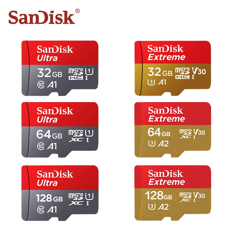 Карта памяти SanDisk 64 Гб micro sd класса 10 Microsd 16 Гб флэш-памяти 32 Гб Экстрим V30 U3 4K UHD TF карта tarjeta micro sd 128 ГБ