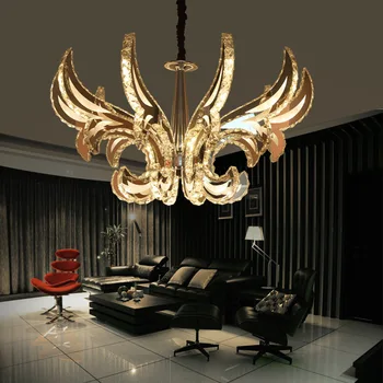 

Popular Diamond Ring LED Crystal Pendant Light Modern LED Circles Hanging Lamp Foyer Dining Room Lighting Home Decoration