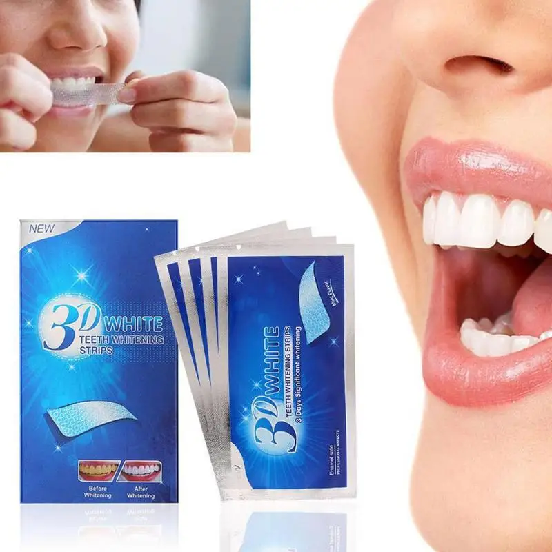 28 шт./14 пар 3D белые гелевые отбеливающие полоски для зубов, гигиена полости рта, уход за полостью рта, двойные эластичные полоски для зубов, отбеливающие стоматологические отбеливающие инструменты
