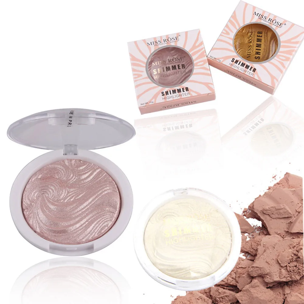 MISS ROSE 1pc 3D Shimmer Highlighter Face Powder Palette Face Base