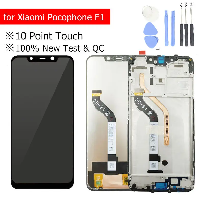 

LCD Display for Xiaomi Pocophone F1 LCD Display with Frame Touch Screen Display Digitizer for Xiaomi Poco F1 India Repair Parts