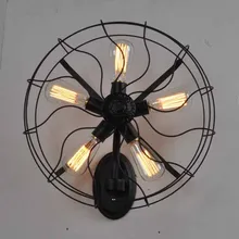 Настенный светильник Америка RH Лофт винтажные простые промышленные электрические вентиляторы настенный светильник для кафе комнаты черный 5 головок E27 110-240 В