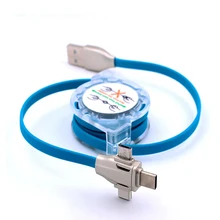 Лот из 2 шт. XIaomi Быстрая зарядка 3 в 1 Многофункциональный порт смартфон с usb кабель зарядного устройства usb type C 2A usb кабель