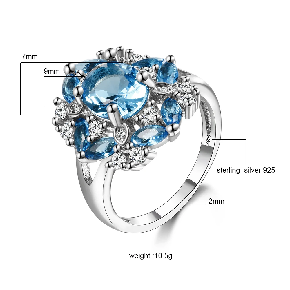 Лидирующий бренд, кианит, модное ювелирное изделие, кольца, высокое качество, женские, 925 пробы, серебро, кубический циркон, кольцо, подарок на свадьбу, вечеринку, размер 6-10