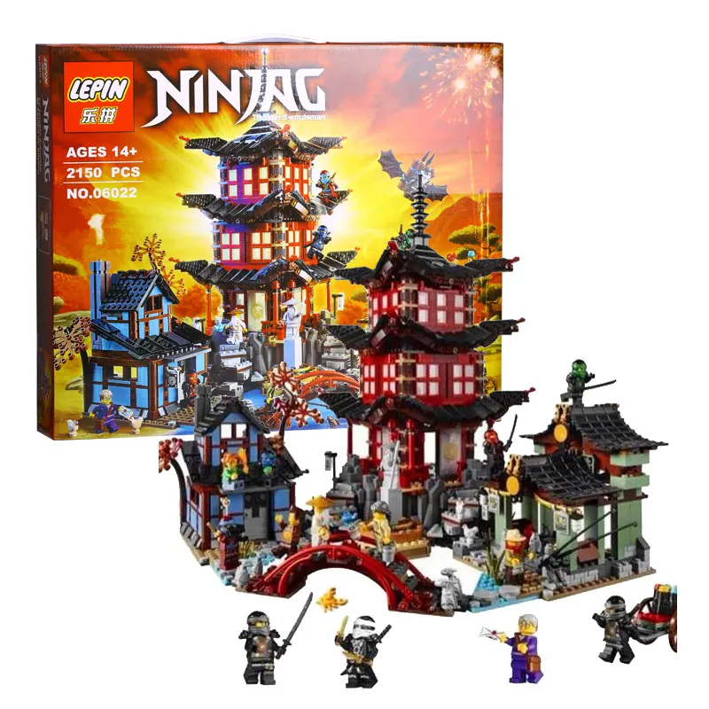 2150pcs font b LEPIN b font 06022 Ninjagot Set Temple of Airjitzu Lloyd Ninja Building Bricks