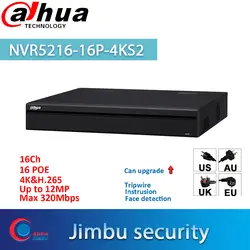 Dahua PoE NVR 16-канальный 1U 16 порт PoE 4 K видеорегистратор H.265 Pro NVR NVR5216-16P-4KS2 до 12 Мп Разрешение 3D Интеллектуальный