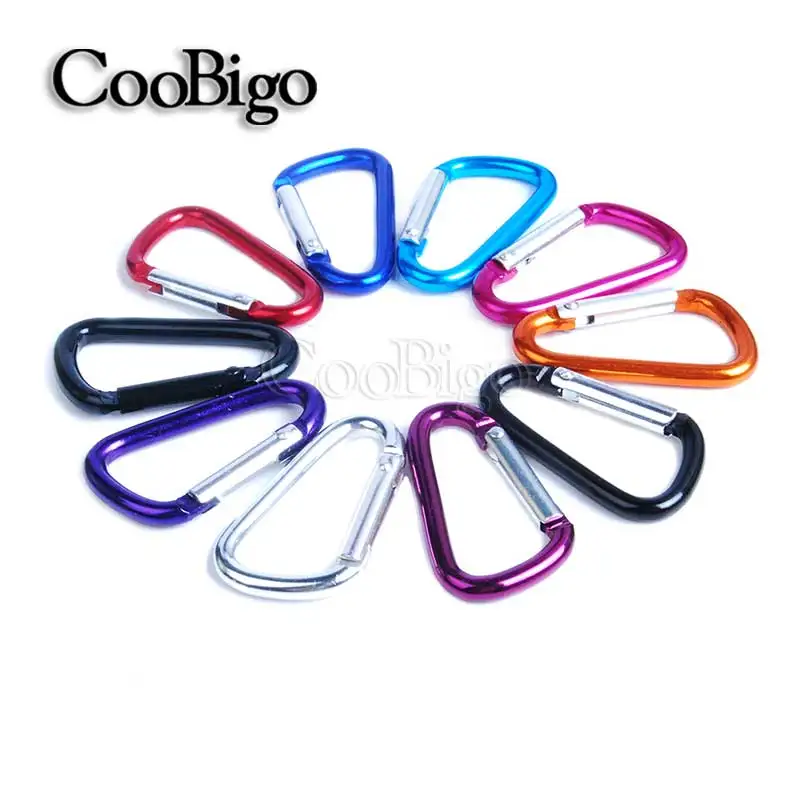 

25pcs/Pack Colorful Aluminum Carabiner Spring Snap Hook Clip D-ring Keychain Camping Hiking #FLQ098-4C(Mix-s)