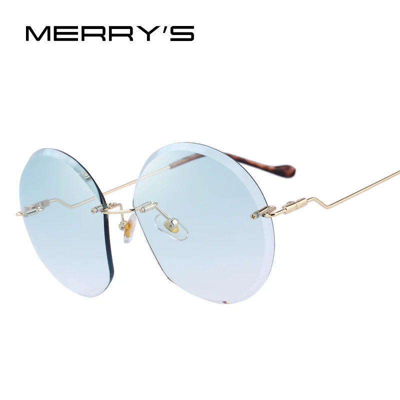 

MERRY'S DESIGN Women Rimless Round Sunglasses Gradient Lens UV400 Protection S'6116