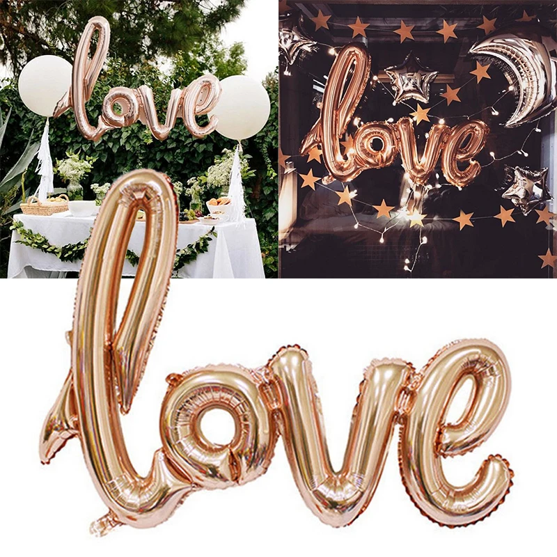 JX LCLYL 42 &quotвоздушный шар из фольги с надписью Love и розовое золото для свадебного
