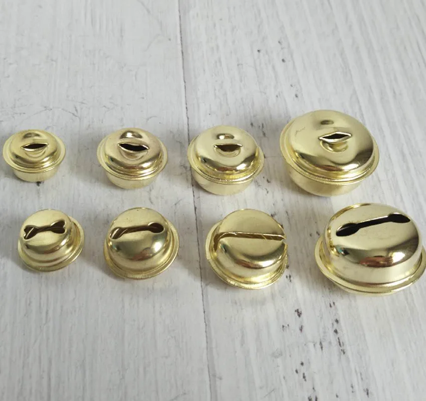 

1 Pack Copper Ringing Bell Charms 16mm 18mm 20mm 26mm Decoration Gold Jingle Bells For Party Christmas Pet Jewelry Findings