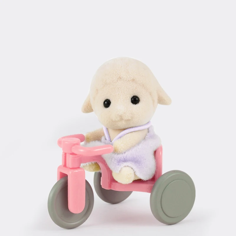 Sylvanian Families Набор для малышей и велосипедов из козла/овцы, кукольный домик, пушистые игрушечные фигурки животных, подарок для девочек, новинка 4561