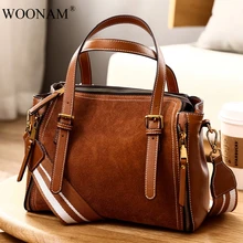 WOONAM женская модная сумка Топ зерна натуральная замша телячья кожа Средний Zippy сумка WB469
