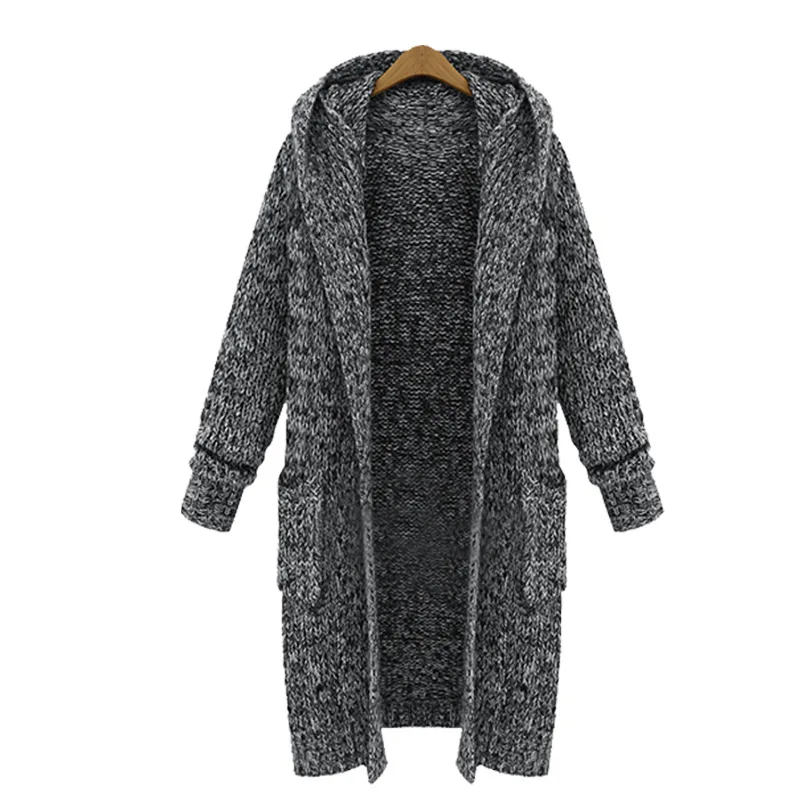 Hooded sweater Sweater Pull New Winter Sweater Cardigan Code Sister Long Hooded Fat Thick Knitted Fashion loose cardigan sweater