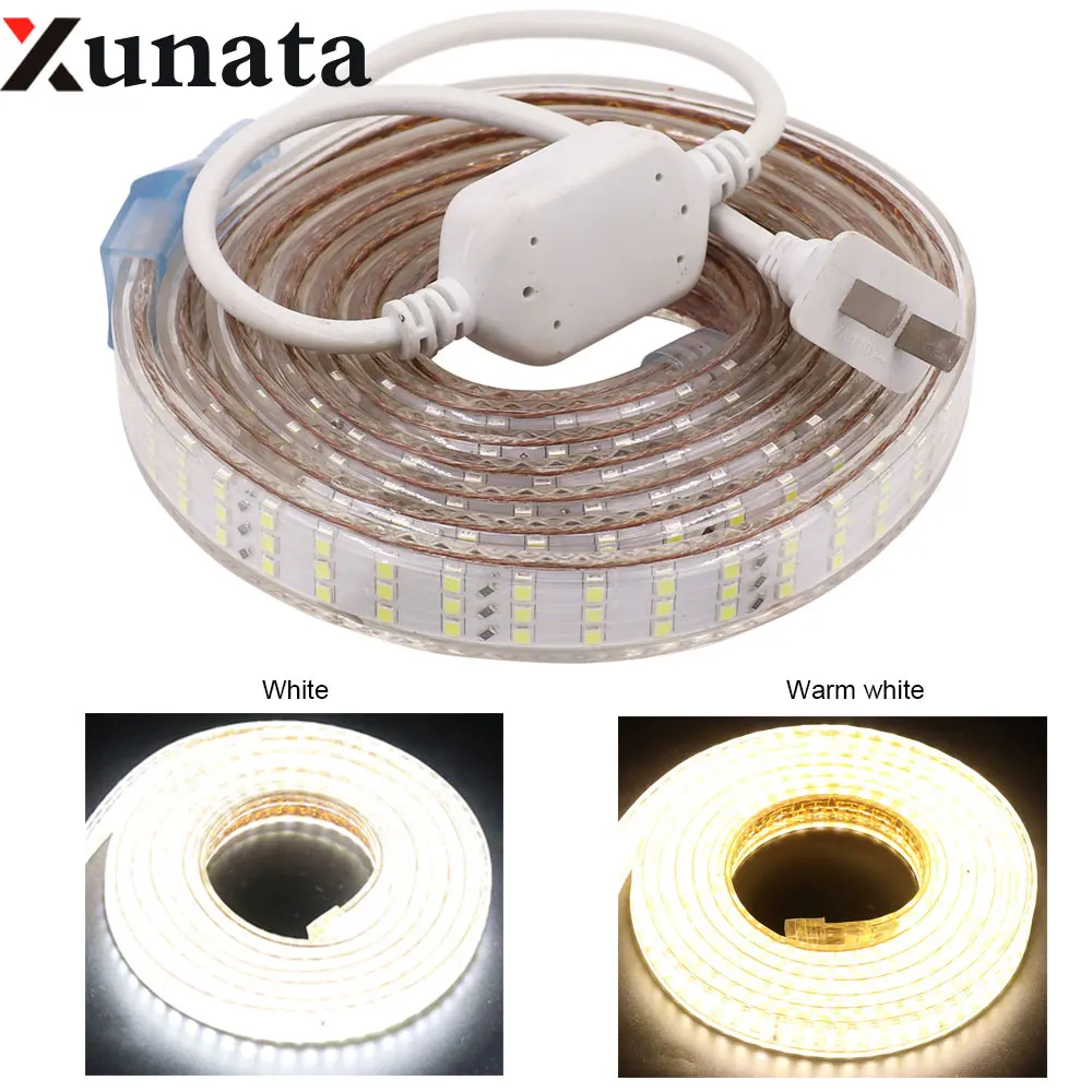 

AC 110V 2835 SMD 264Leds/m Led Strip Light under cabinet light Three Row Waterproof Flexible LED Strip Lamp Home Lighting Decor