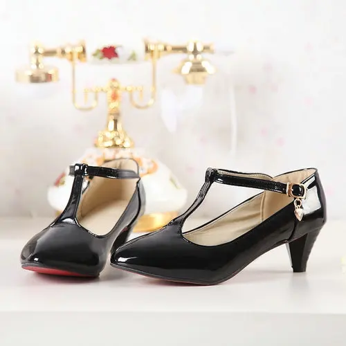 low heel t strap dress shoes