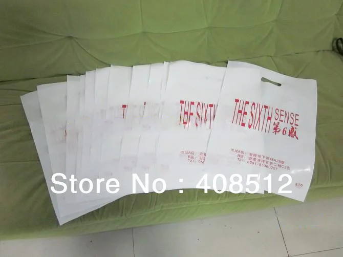 500 шт 35x25 см индивидуальный Одноцветный логотип HDPE пластиковый пакет упаковки пустые белые сумки