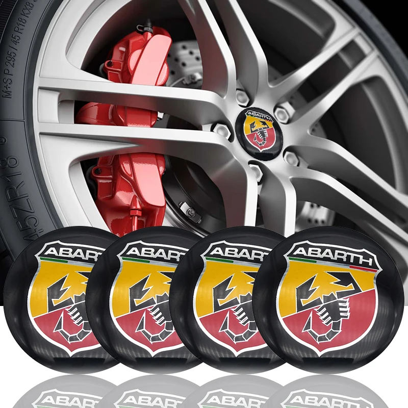 

56.5mm Abarth logo Auto Car Wheel Center Hub Cap Badge Decal Sticker Car Accessories For FIAT 124 125 125 500 695 OT2000 Coupe