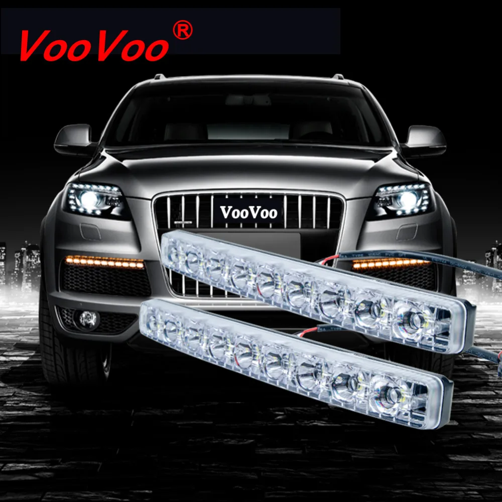 VooVoo 2 PCS 12v 9 LED Daytime Running Light Waterproof Universal DRL