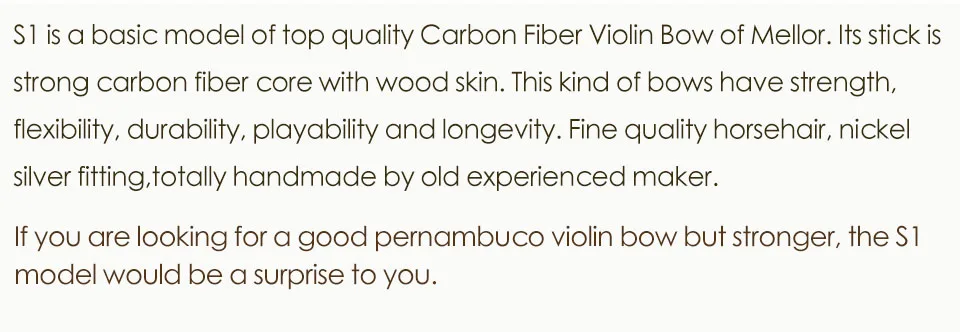 Углеродное волокно Скрипка Лук дерево кожа мягкий сладкий тон хорошо баланс мастер ручной работы для солиста меллор S1 Запчасти для скрипки аксессуары