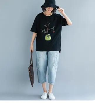 

Fashion 2019 Summer Women Round Neck Short Sleeve T-Shirts Casual Solid Color Irregular Pullover Loose Tops