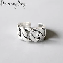 Bijoux, винтажное 925 пробы, серебряная цепочка, кольца для девушек, дам, регулируемый размер, массивное кольцо, Свадебная вечеринка, ювелирные изделия, Anillos