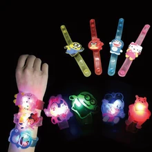 

10pcs Fun Toys Gifts Baby Cute Creative Cartoon LED Light Up Flashing Glowing Wristband Children Novelty Halloween Party Kids