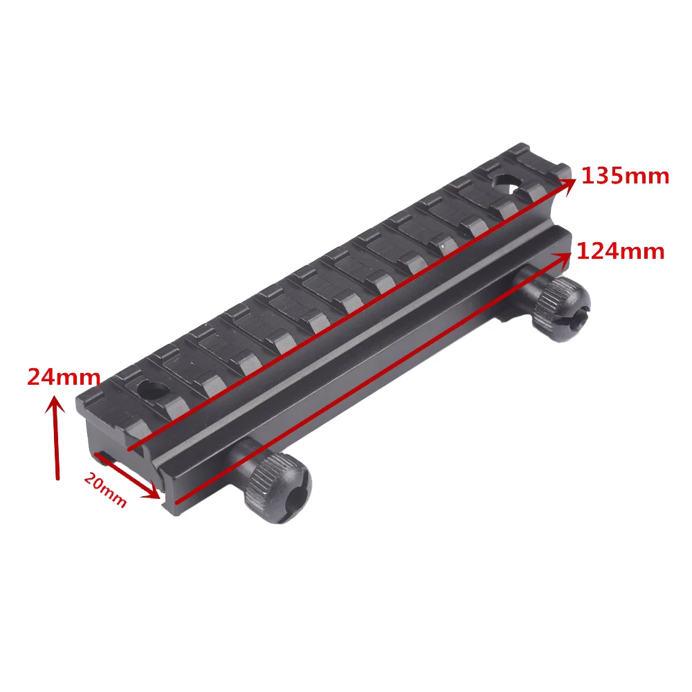 Mizugiwa Охота 20 мм Пикатинни 13 слотов крепление для прицела база плоский Топ AR Riser Hunting caza