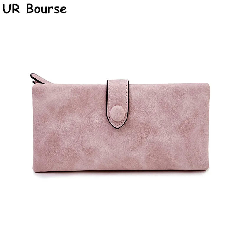 

UR BOURSE Female Pu Leather Long Wallet Women's Multi-card Scrub Purse Clutch Bag Ladies Large Capacity Coin Purse Card Holder