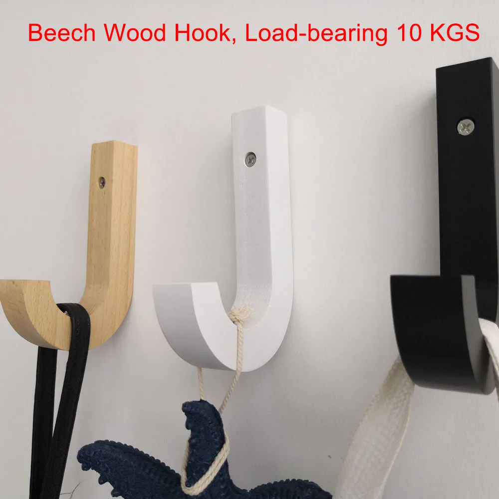 

Modern real solid wood special J design home decorative hangers decorative hooks