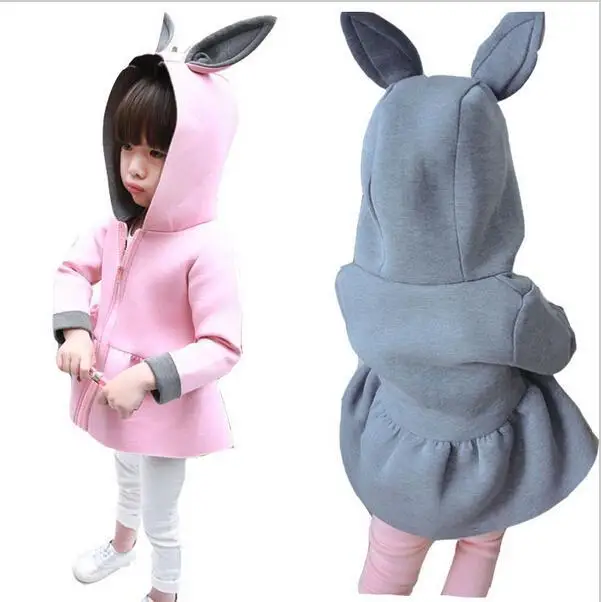 

2017 New Kids Coats Children clothing and accessories Girls Jacket Lovely Rabbit Coat reima Girls Jackets and Coats Hot Sale