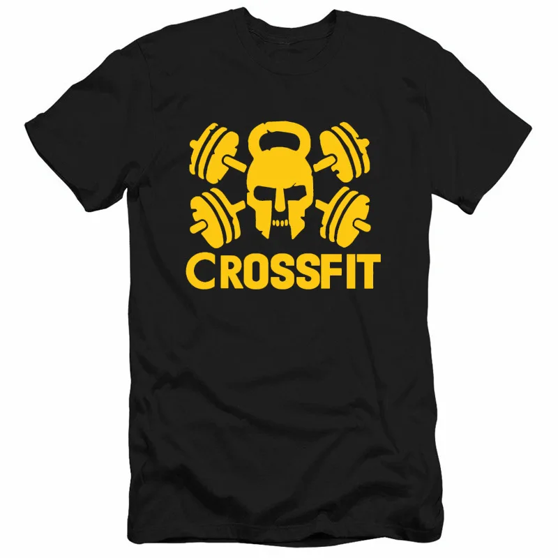 Мужская мода Футболки Топы Crossfit Повседневная Печать Тренировки Бодибилдинг