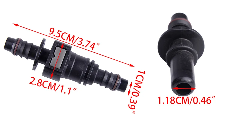 DWCX 1 шт. мужской 11,8 мм SAE и женский 3/" 10 мм прямой быстроразъемный разъем для нейлоновой топливной линии резиновый шланг муфта