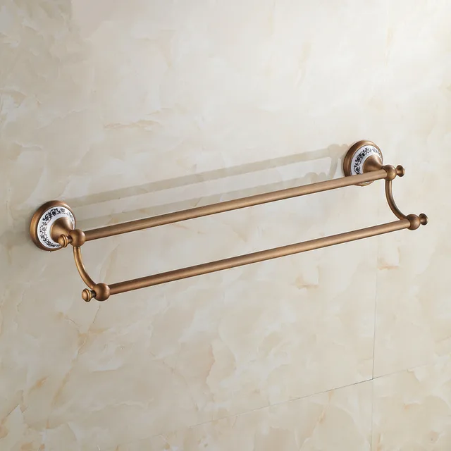 luxury ceramic solid brass bronzeblack towel rack ceramic base double towel bars 2 - Bathroom Accessories Colours luxury ceramic solid brass bronzeblack towel rack ceramic base double towel bars 2 - Bathroom Accessories Colours