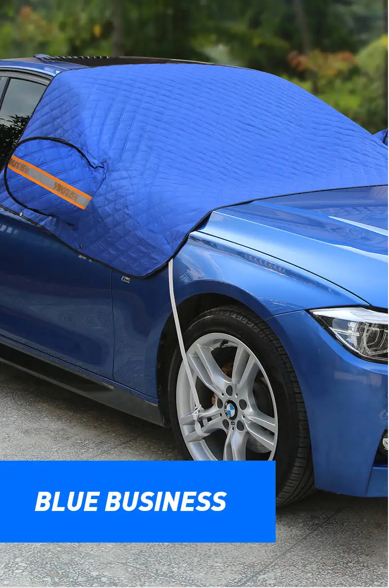 Универсальные автомобильные получехлы солнцезащитный козырек для стайлинга из фольги водонепроницаемый уплотненный автомобильный Снежный щит анти-УФ Защита от снега Чехлы для автомобилей - Название цвета: Blue plus cotton