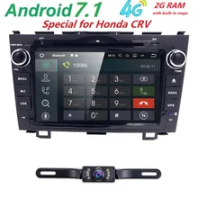 Camera Android 7.1 HD Quad Core 1024X600 Car DVD Player For Honda CRV CR-V 2006-2011 GPS Navigation Stereo DTV DAB+ SWC BT CAM