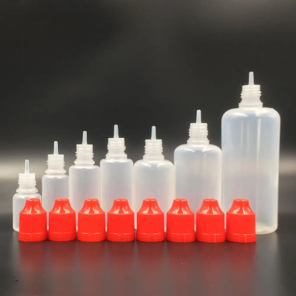 5 шт. пустой пластик Сжимаемый пипетки E сока жидкости образец падение бутылки многоразового использования разноцветные кепки 5/10/20/30/50/100/120 мл - Цвет: Красный
