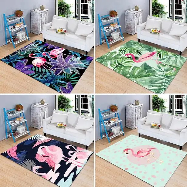 Europe Style Flamingo 100*160cm Printing Carpets Anti Slip Water Proof Kitchen Bedroom Rugs Bathroom Hallway Absorbent mat