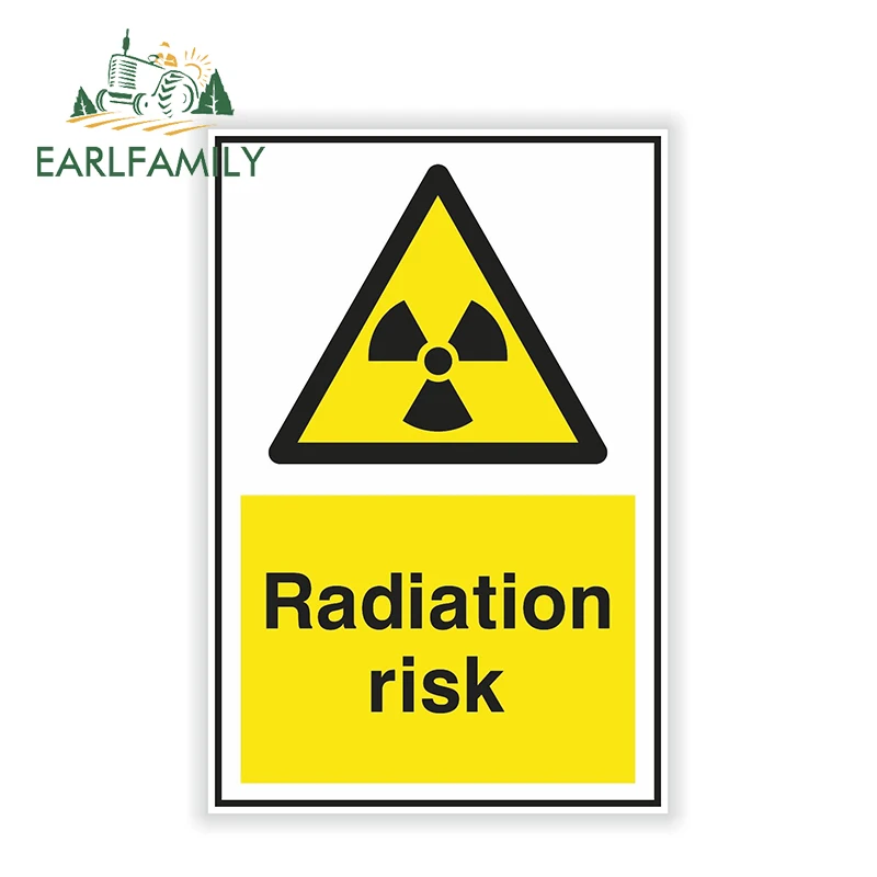 EARLFAMILY 13 سنتيمتر x 8.45 سنتيمتر خطر الإشعاع خطر ملصقا تحذير السلامة ل وحي محمول الوفير الباب تعكس لصائق سيارة ملصقا