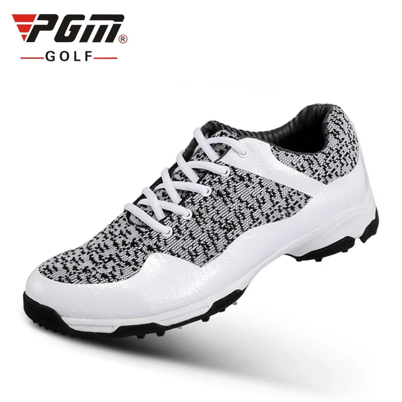 Pgm 2019 Mens Cushion Golf Shoes Breathable Mesh Training Sneakers Spikes Anti Skid Shoes Damping Golf Trainer AA10106